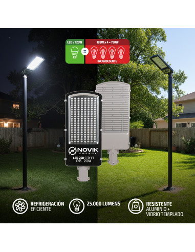 Reflector LED Exterior Novik 250 Potente | Impermeable, Bajo Consumo