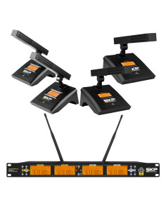 SKP Conference 4 – Sistema Inalámbrico UHF 4 Micrófonos Profesional | 101dB