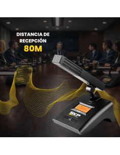 SKP Conference 4 – Sistema Inalámbrico UHF 4 Micrófonos Profesional | 101dB 2