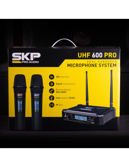 Set x2 Micrófonos Inalámbricos SKP UHF-600 Pro | 101dB