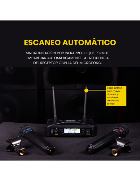 Set x2 Micrófonos Inalámbricos SKP UHF-600 Pro | 101dB