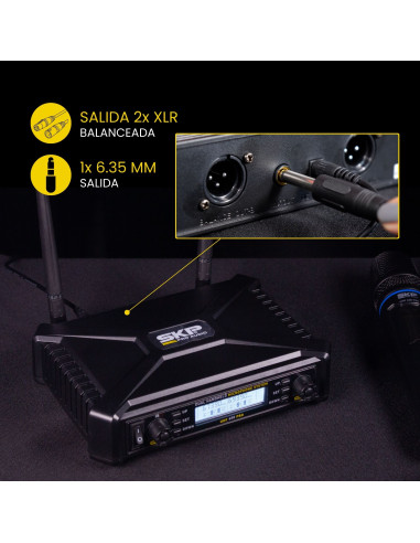 Set x2 Micrófonos Inalámbricos SKP UHF-600 Pro | 101dB