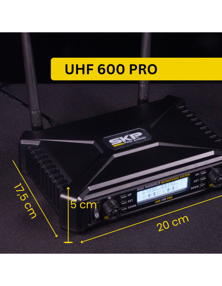 Set x2 Micrófonos Inalámbricos SKP UHF-600 Pro | 101dB
