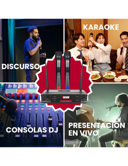 Set Micrófonos Inalámbricos Novik UNK-330 UHF | 101dB
