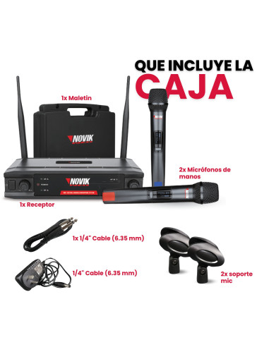 Set Micrófonos Inalámbricos Novik UNK-330 UHF | 101dB