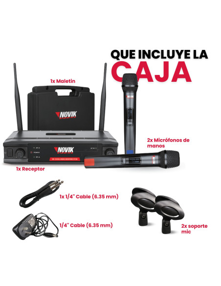 Set Micrófonos Inalámbricos Novik UNK-330 UHF | 101dB