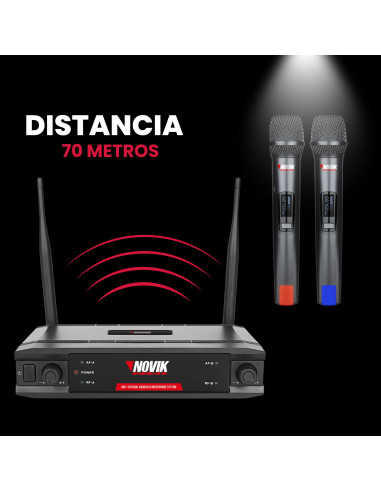 Set Micrófonos Inalámbricos Novik UNK-330 UHF | 101dB