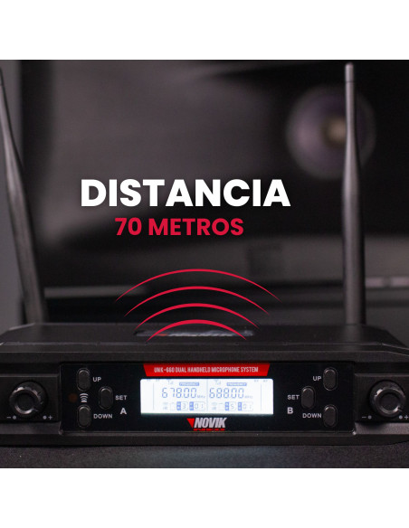 Set x2 Micrófonos Inalámbricos Novik UNK-660 UHF | 101dB