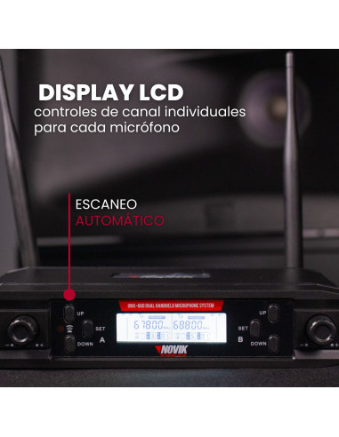 Set x2 Micrófonos Inalámbricos Novik UNK-660 UHF | 101dB