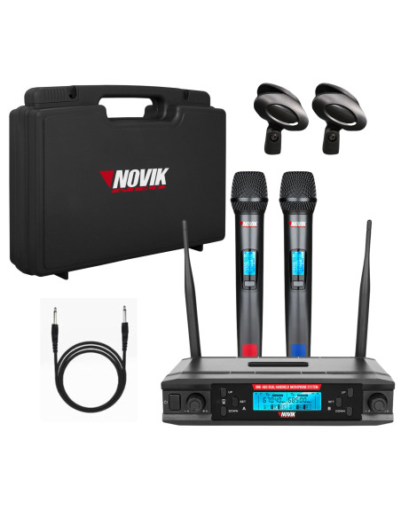 Set x2 Micrófonos Inalámbricos Novik UNK-660 UHF | 101dB