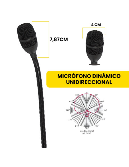 Micrófono SKP GM9 Cuello de Ganso Dinámico | 101dB