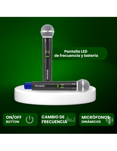 Micrófonos Inalámbricos Probass UF-224 UHF 24 Canales | 101dB