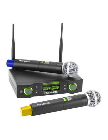 Micrófonos Inalámbricos Probass UF-224 UHF 24 Canales | 101dB