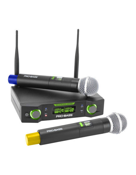 Micrófonos Inalámbricos Probass UF-224 UHF 24 Canales | 101dB