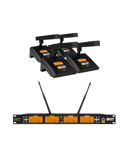 SKP Conference 4 – Sistema Inalámbrico UHF 4 Micrófonos Profesional | 101dB