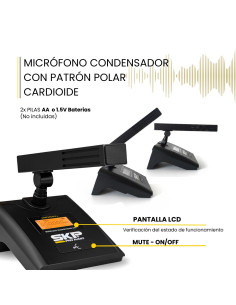 SKP Conference 4 – Sistema Inalámbrico UHF 4 Micrófonos Profesional | 101dB 2