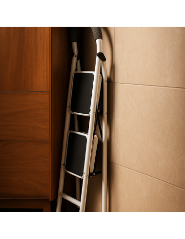 Escalera Plegable 2 Escalones Acero 150 kg Antideslizante -101dB