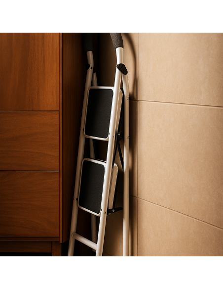 Escalera Plegable 2 Escalones Acero 150 kg Antideslizante -101dB