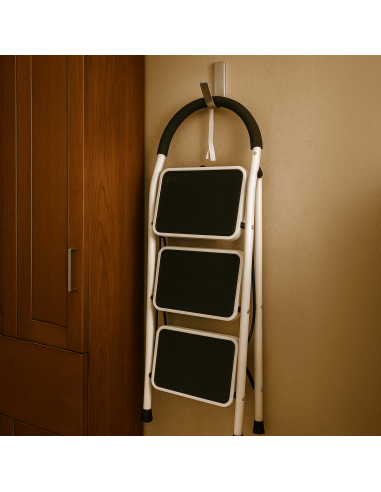 Escalera Plegable 3 Escalones Acero 150 kg Antideslizante -101dB