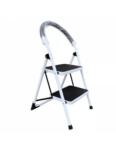 Escalera Plegable 2 Escalones Acero 150 kg Antideslizante -101dB