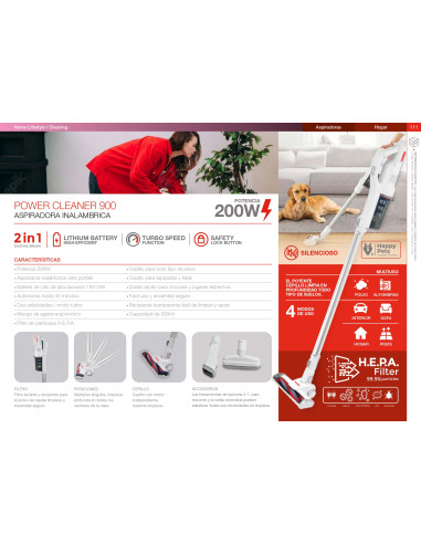 Aspiradora Inalámbrica Telefunken Power Cleaner 900 | 101dB