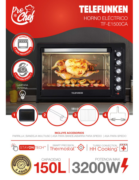 Horno Eléctrico Telefunken TF-E1500C 150L 3200W | 101dB