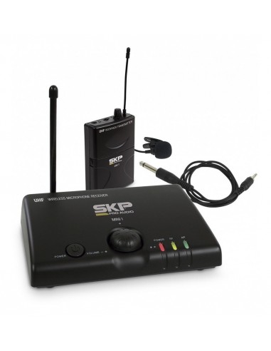 Micrófono Inalámbrico SKP Mini-III Corbatero Levalier Banda UHF 600-900MHz Alcance 50mts