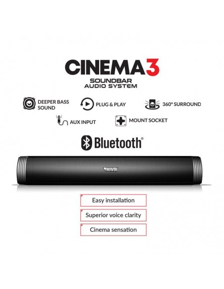 Barra De Sonido Parlante Novik 80w Rms Bluetooth Aux