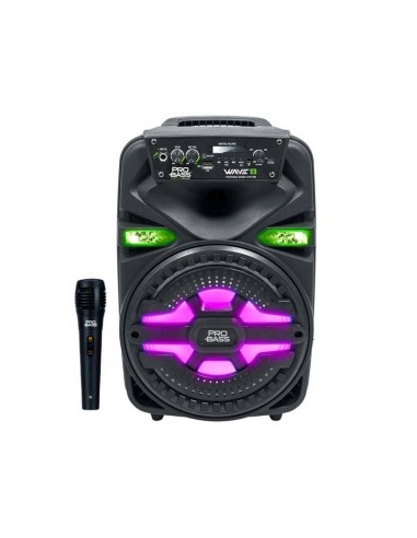 Bafle Portátil Pro Bass Wave-8 Bluetooth Mp3 250w 8" Micrófono Karaoke
