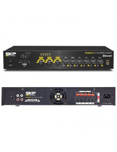 Amplificador Instalación Mixer Skp Pa 150.3 Bluetooth 3 Zona