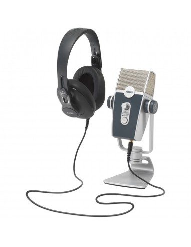 Kit Podcaster Micrófono Profesional de Estudio AKG LYRA USB con Auriculares AKG K371