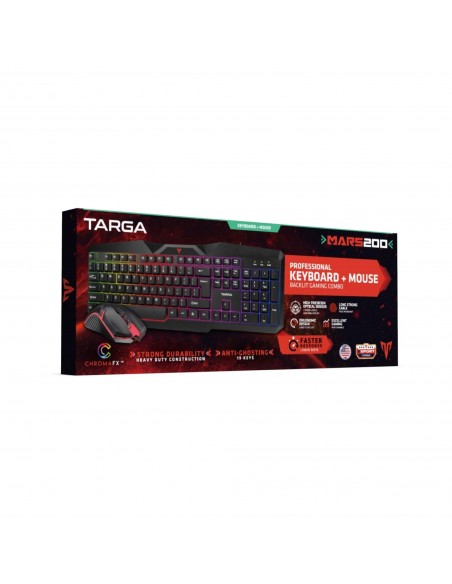 Kit Gamer Targa Mars 200 | Teclado, Mouse y Auriculares | 101dB