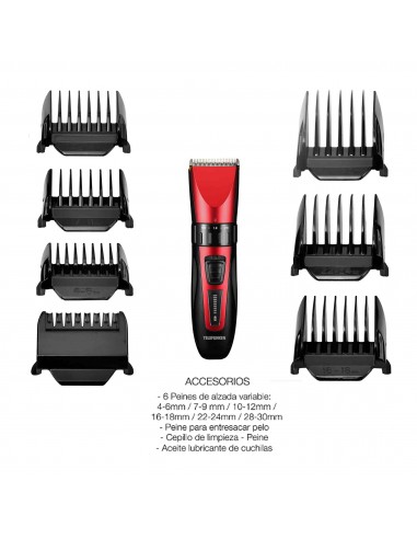 Cortadora de Pelo y Barba Telefunken TF-HC350 | 6 Peines + Cuchillas de Precisión