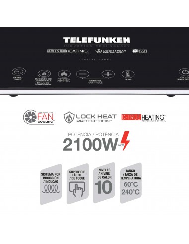 Anafe Eléctrico Telefunken TF-AI9000 Inducción | 101dB