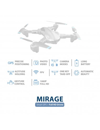 Dron Blaupunkt MIRAGE Full HD 1080p con GPS y Retorno Automático- 101dB