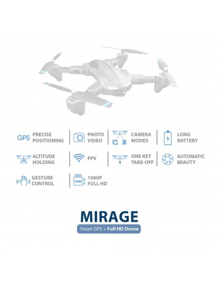 Dron Blaupunkt MIRAGE Full HD 1080p con GPS y Retorno Automático- 101dB