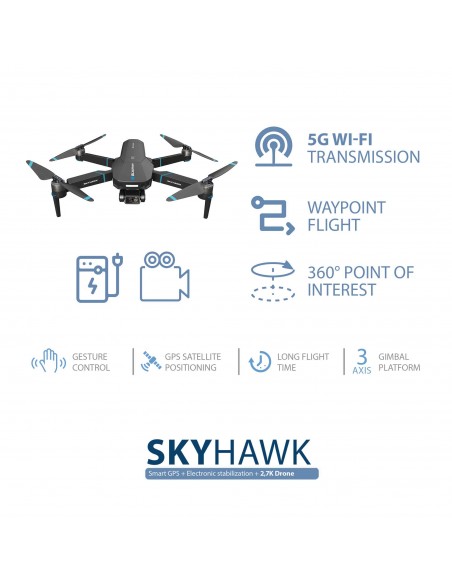 Dron Blaupunkt SKYHAWK GPS Full HD 1080p | 101dB