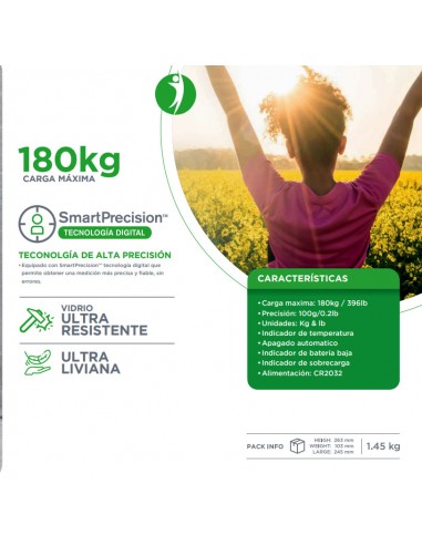 Balanza Digital de Baño Zenith 180kg | Precisa y Moderna